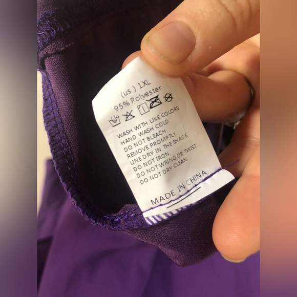 0X Bodycon Purple Dress with Airy Chiffon-Like Top Layer - Picture 8 of 10